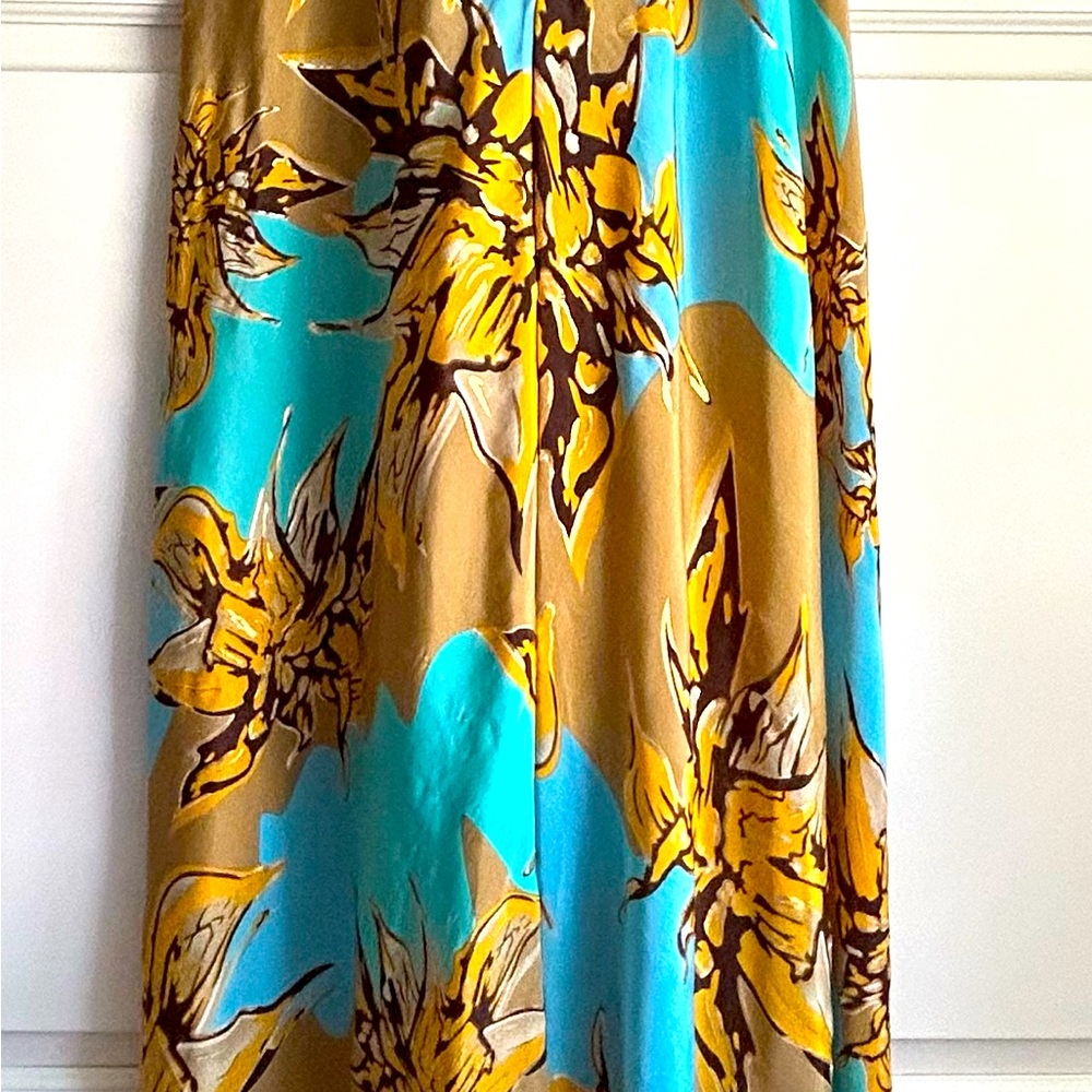 🧡🩵Karma Highway Boho Embellished Mirror Work Halter Maxi Dress Floral OS 🤎🪞 - Picture 4 of 10